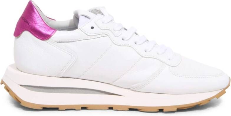 Philippe Model Tropez Haute Low Doux Metal Blanc Fucsia Sneakers