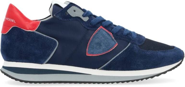 Philippe Model Tropez X Blauw en Rood Sneakers Blauw Heren