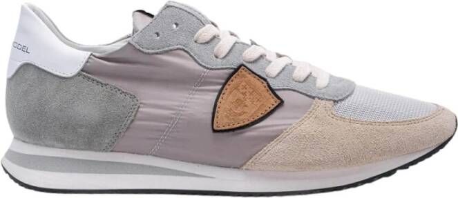 Philippe Model Tropez X Sneakers Beige Grijs Wit Leer Gray Heren