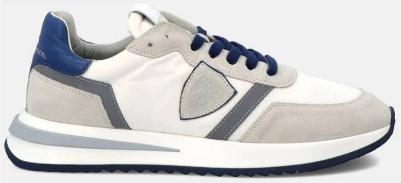 Philippe Model Tropez 2.1 Low Mondial Pop Wit Blauw Sneakers White Heren