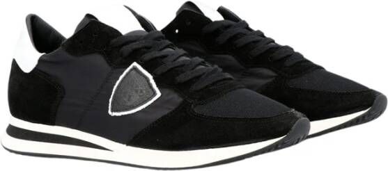 Philippe Model Zwarte suède herensneakers met tweekleurige zool Black Heren - Foto 3