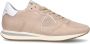 Philippe Model Italiaanse Sneakers met V-Hals en Wikkelsluiting Beige Dames - Thumbnail 7