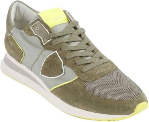 Philippe Model Trpx Khaki en Neon Yellow Sneakers Groen Heren