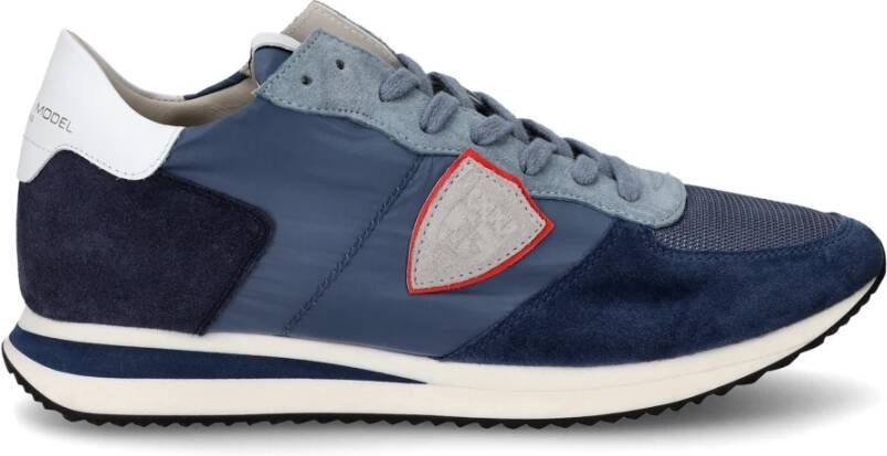 Philippe Model Italiaanse Suède Sneakers voor Heren Blauw Heren