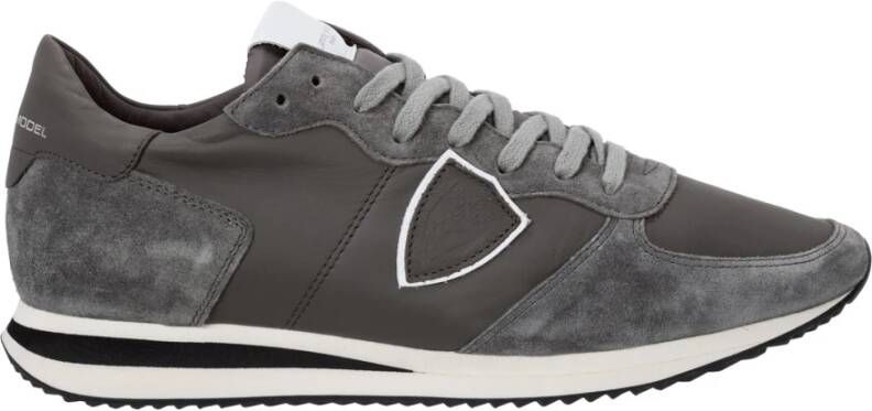 Philippe Model Lage Top Sneakers met Golvende Inzetstukken Gray Heren