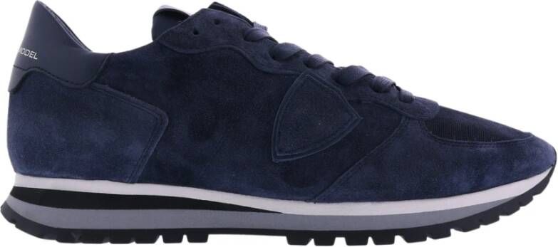 Philippe Model Blauwe Suède Trpx Lage Sneaker Blauw Heren