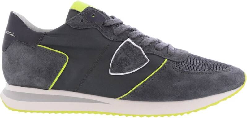 Philippe Model Effen Patroon Leren Sneakers voor Heren Grijs Heren - Foto 2