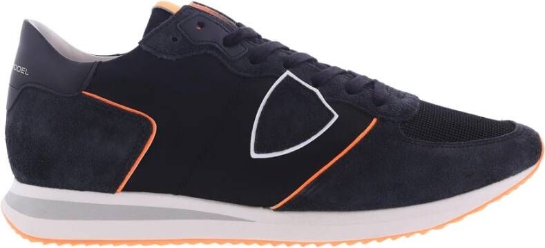 Philippe Model Effen Patroon Leren Sneakers voor Heren Black Heren