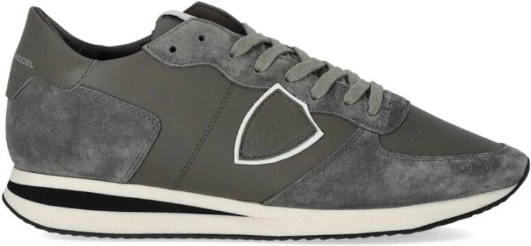 Philippe Model Low Top Sneakers met Gebochte Inserts Gray Heren - Foto 2
