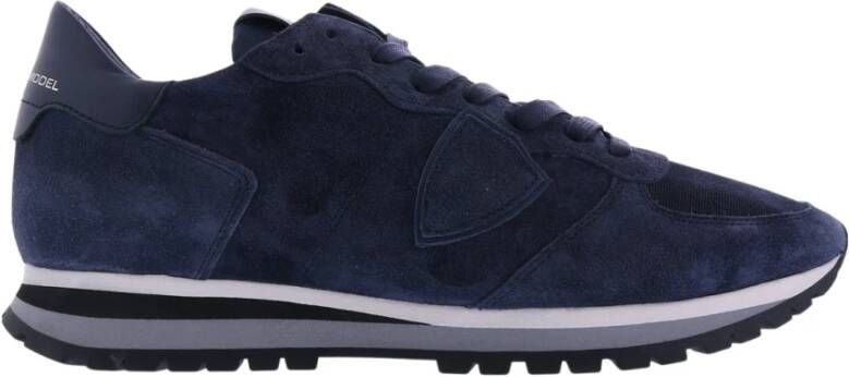 Philippe Model Blauwe Suède Trpx Lage Sneaker Blauw Heren