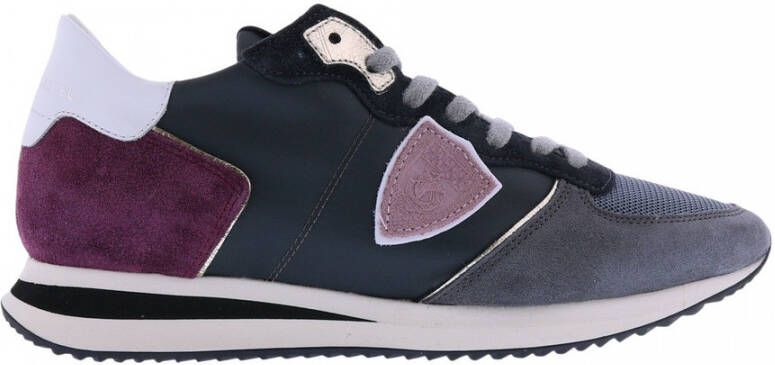 Philippe Model Dames Sneakers Tzld Wl01 Noir Burdeos Gray Grijs Dames