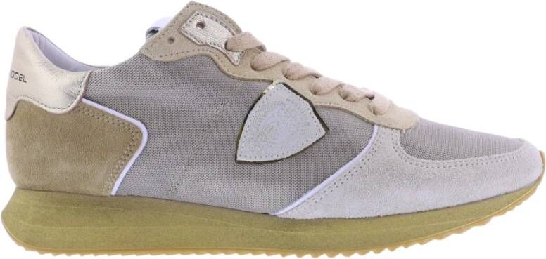 Philippe Model Stijlvolle lage top sneakers in grijs bruin en wit Gray Dames