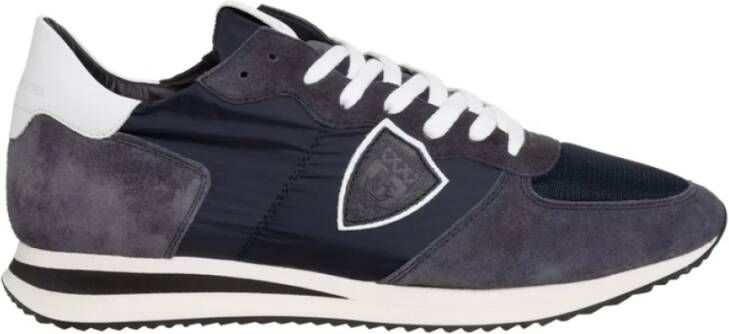 Philippe Model men's shoes suede trainers sneakers Trpx Blauw Heren