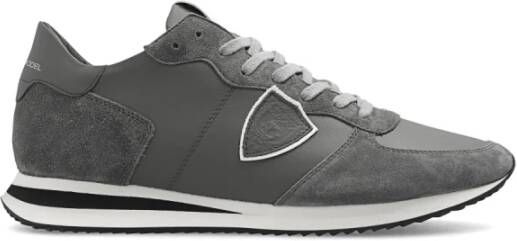 Philippe Model Lage Top Sneakers met Golvende Inzetstukken Gray Heren