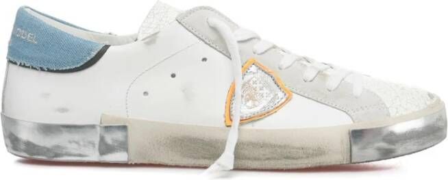 Philippe Model Vernielde Logo Sneakers White Heren