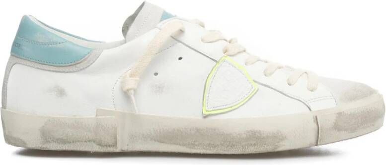 Philippe Model Vernielde Sneakers met Contrasterend Detail White Heren