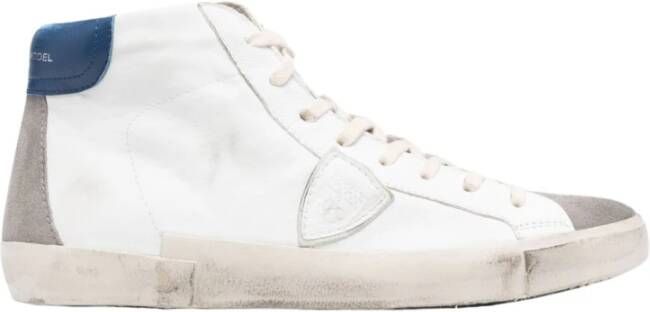 Philippe Model Vintage leren sneakers met spiegeleffect White Heren