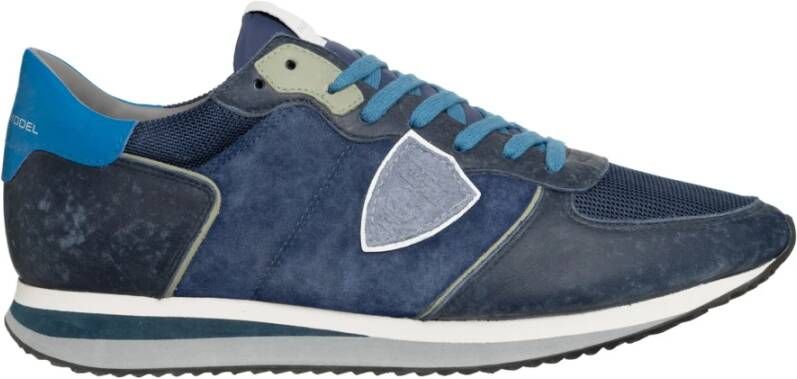 Philippe Model Verweerde Leren Sneakers Blauw Heren