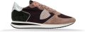 Philippe Model Burgundy Pink Nylon Leren Sneakers voor Dames Multicolor - Multicolor