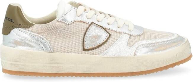 Philippe Model Vintage basketbalstijl sneaker in zilver en groen Multicolor Heren