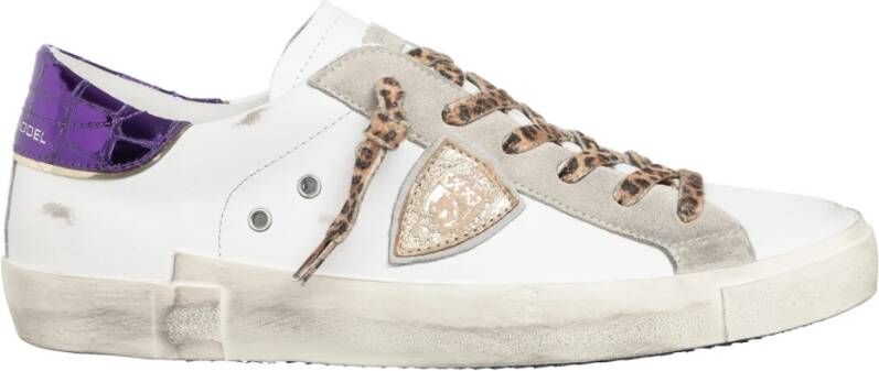 Philippe Model Logo Sneakers Leren Rubberen Zool Regular Fit Multicolor Dames