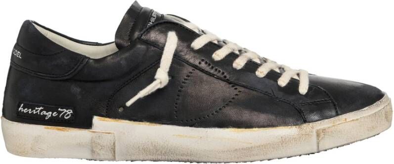 Philippe Model Vintage Distressed Sneakers Black Heren