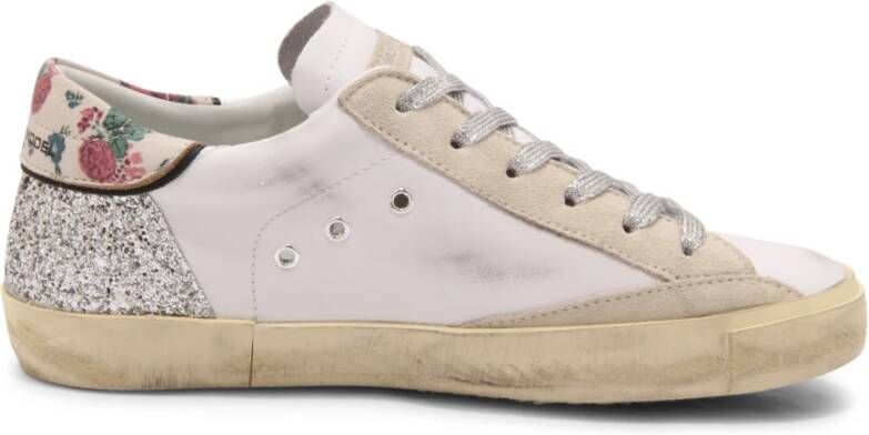 Philippe Model Glitter Bloemen Leren Sneakers Multicolor Dames