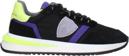 Philippe Model Vintage Effect Stoffen Sneakers met Logo's