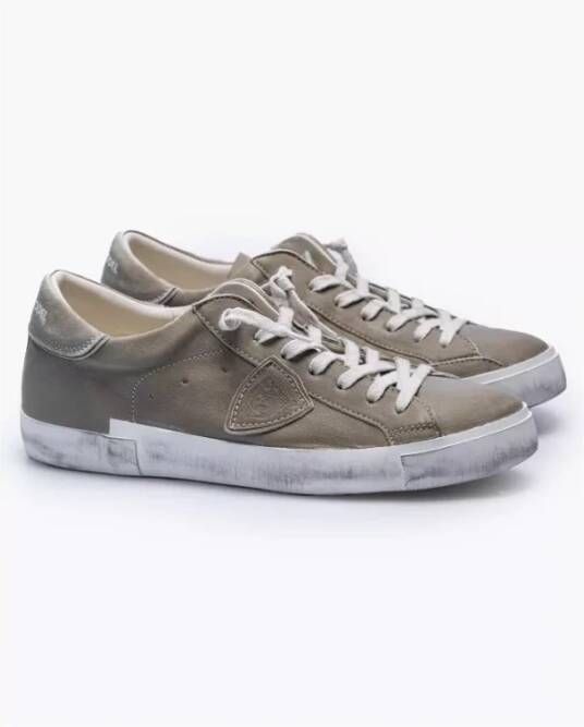 Philippe Model Vintage Heren Sneakers van geitenleer met embleem Groen Heren