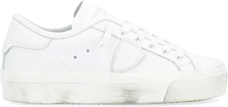 Philippe Model Witte lage top sneakers met verontruste rubberen zool White Dames