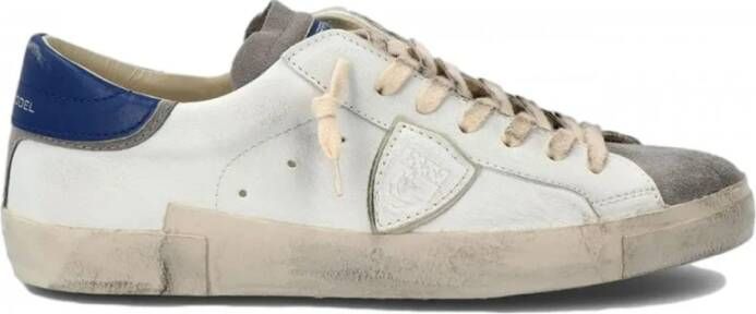 Philippe Model Vintage leren sneakers met spiegeleffect White Heren