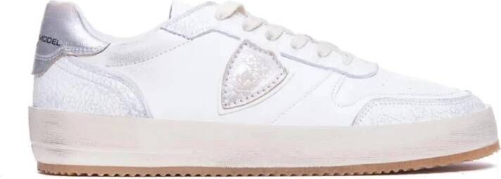 Philippe Model Vintage Leren Sneakers Wit White Heren