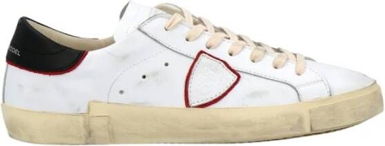 Philippe Model Vintage Leren Sneakers Wit Heren