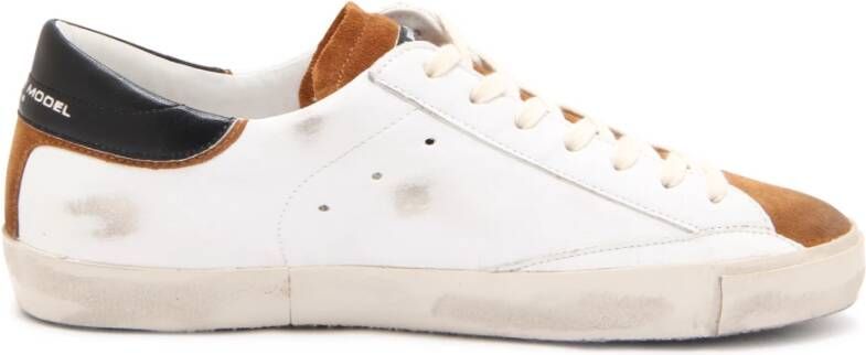 Philippe Model Witte Gewassen Leren Sneakers White Heren