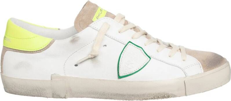 Philippe Model Vintage Skate Sneakers Wit Geel White Heren
