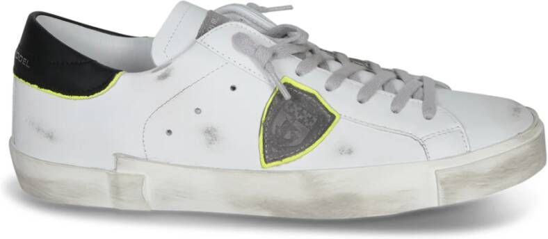 Philippe Model Vintage Neon Accent Leren Sneakers - Foto 3