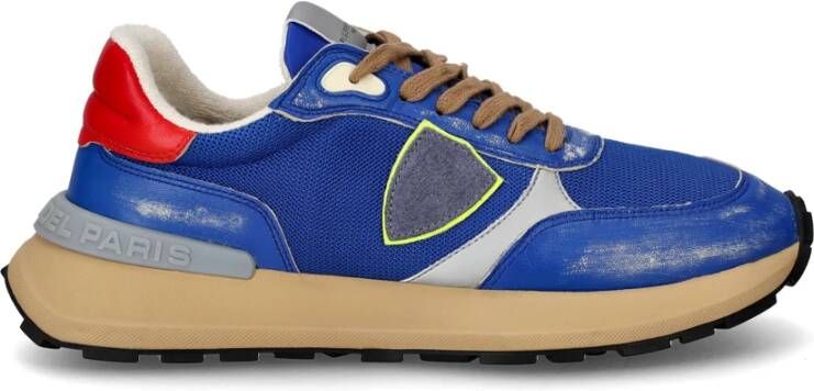 Philippe Model Blauwe Sneakers Regular Fit Geschikt voor alle temperaturen 50% leer 50% andere vezels Blue Heren