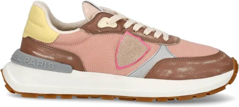 Philippe Model Vintage Racing Style Sneakers Vrouwen Roze Multicolor Dames