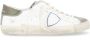 Philippe Model Vintage Witte Lederen Sneaker met Groene Hak White Heren - Thumbnail 1