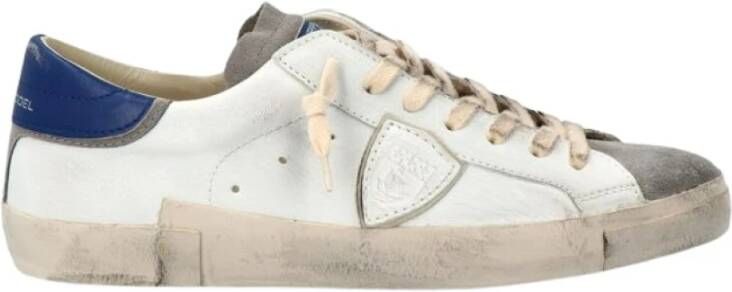 Philippe Model Witte lage top sneakers met asymmetrische band White Heren