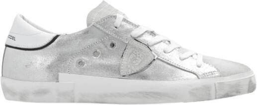 Philippe Model Vintage Zilveren Sneakers `Prsx Low` Grijs Dames