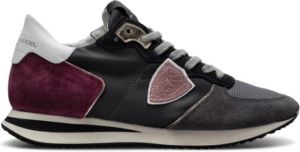 Philippe Model Vrouwenschoenen sneakers Paris Tzld Wl01 noir Bordeaux Gray Grijs