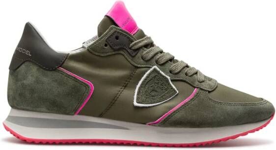 Philippe Model Bekijk hier de Tzld- Tropez X WN29 MONDIAL NEON-MILITAIRE van by SHUZ sneakers lage-sneakers dames WN29 MONDIAL NEON-MILITAIRE Suede Comb - Foto 3