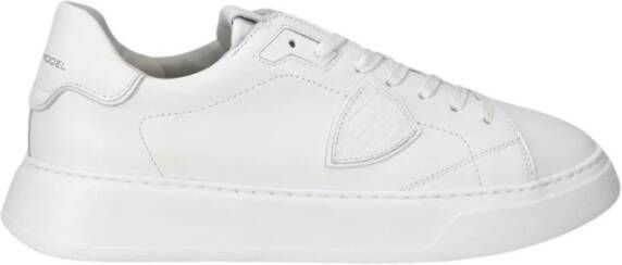 Philippe Model Wit Kalfsleren Lage Sneaker White Heren