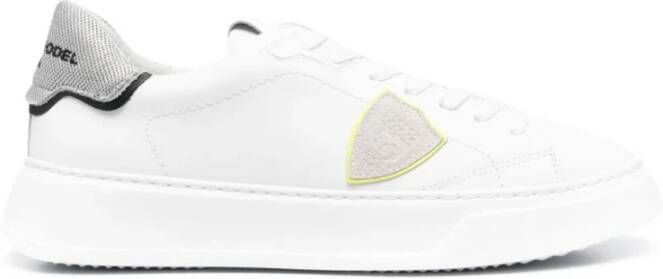 Philippe Model Wit Zilver Temple Low Sneakers White Heren