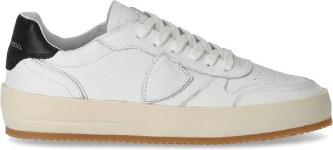 Philippe Model Wit Zwart Lage Sneaker Nice White Heren