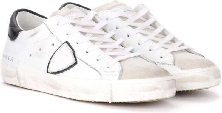 Philippe Model Witte Leren Sneakers met Iconische Details White Heren