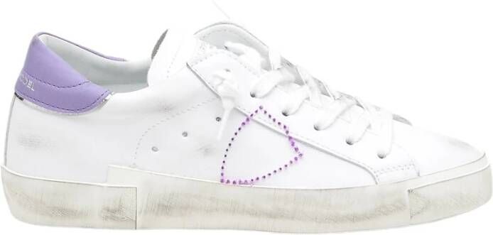 Philippe Model Logo Sneakers met versleten effect White Dames