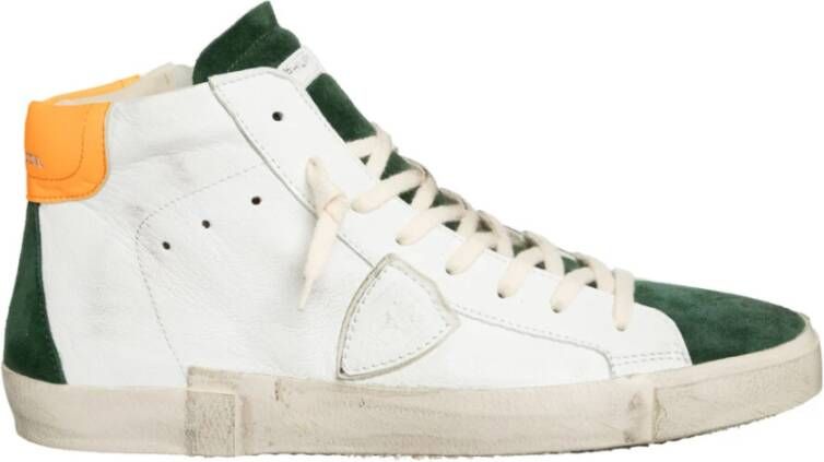 Philippe Model Witte Groene High Top Sneakers White Heren