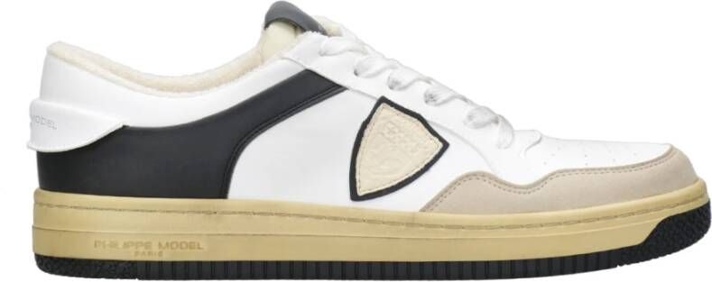 Philippe Model Witte High-top Sneakers van Maïs Microvezel White Heren